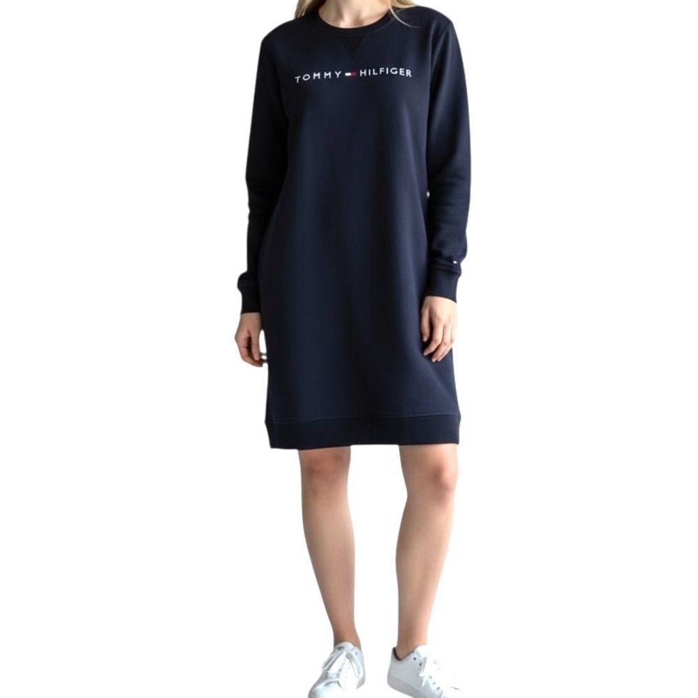 Tommy Hilfiger Essential Organic Cotton Sweatshirt Dress Navy Women’s S Casual
